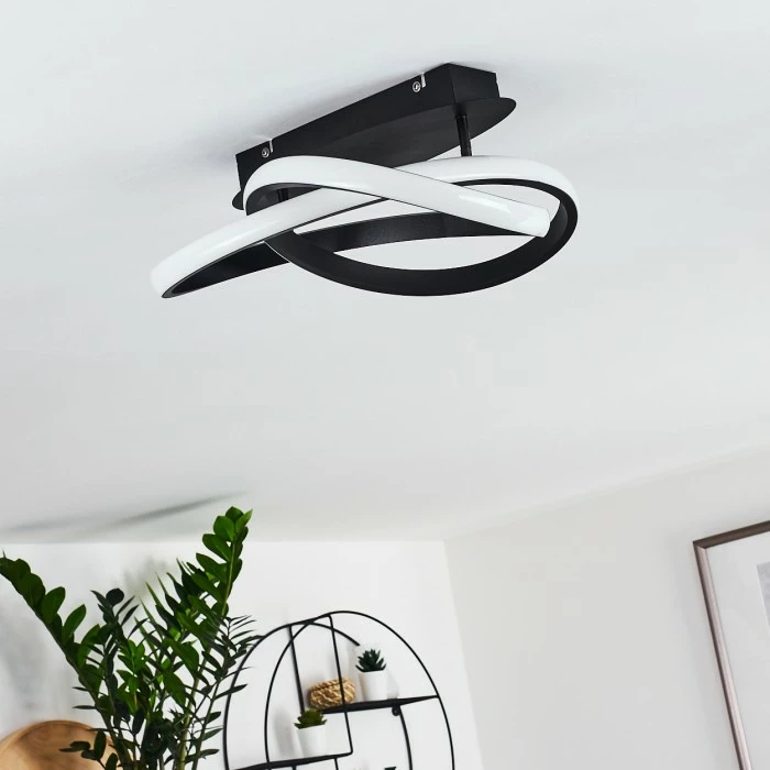 Hofstein Cochato Deckenleuchte LED Schwarz, Weiß, 2-flammig 4 Hofstein Cochato Deckenleuchte LED Schwarz, Weiß, 2-flammig – Bild 4