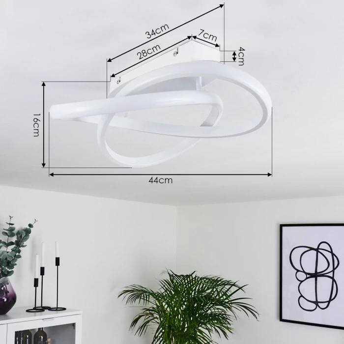 Hofstein Cochato Deckenleuchte LED Weiß, 1-flammig 4 Hofstein Cochato Deckenleuchte LED Weiß, 1-flammig – Bild 4