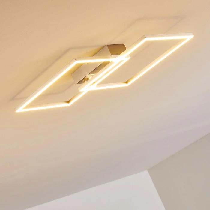 Hofstein Colombero Deckenleuchte LED Silber, 2-flammig, Fernbedienung 3 Hofstein Colombero Deckenleuchte LED Silber, 2-flammig, Fernbedienung – Bild 3