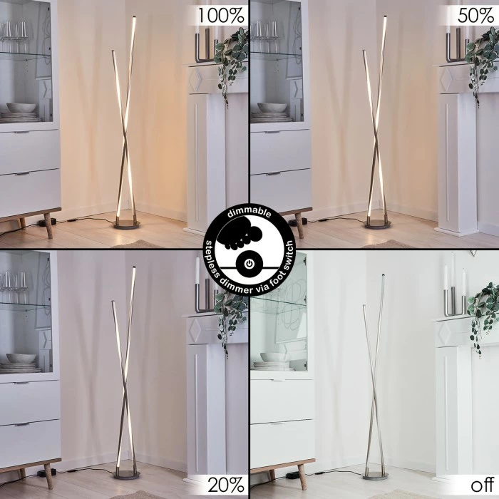 Hofstein Concord Stehlampe LED Silber, 1-flammig 2 Hofstein Concord Stehlampe LED Silber, 1-flammig – Bild 2