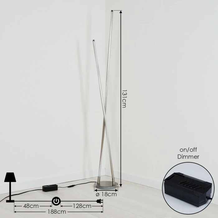 Hofstein Concord Stehlampe LED Silber, 1-flammig 4 Hofstein Concord Stehlampe LED Silber, 1-flammig – Bild 4