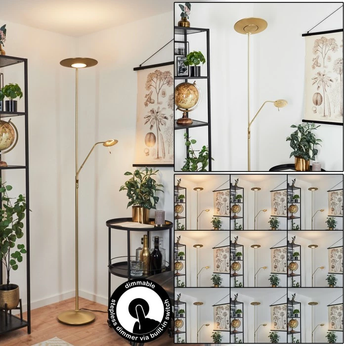 Hofstein Confluencia Deckenfluter LED Messing, 2-flammig 1 Hofstein Confluencia Deckenfluter LED Messing, 2-flammig