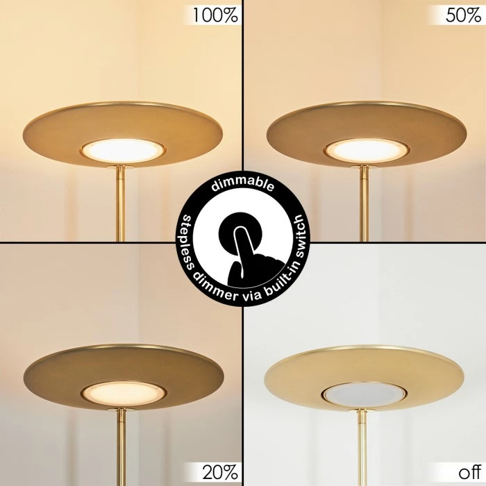 Hofstein Confluencia Deckenfluter LED Messing, 2-flammig 2 Hofstein Confluencia Deckenfluter LED Messing, 2-flammig – Bild 2