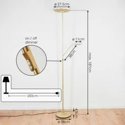 Hofstein Confluencia Deckenfluter LED Messing, 2-flammig 15 Hofstein Confluencia Deckenfluter LED Messing, 2-flammig -LED Leuchten Verkäufe confluencia deckenfluter h3590232 3