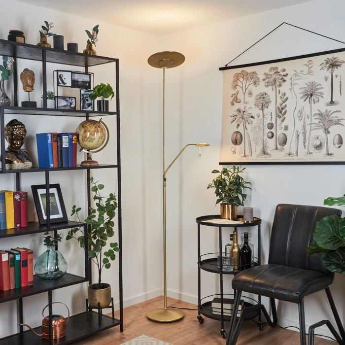 Hofstein Confluencia Deckenfluter LED Messing, 2-flammig 9 Hofstein Confluencia Deckenfluter LED Messing, 2-flammig – Bild 9