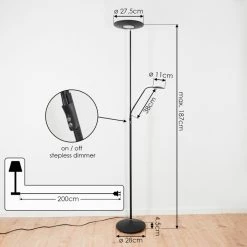 Hofstein Confluencia Deckenfluter LED Schwarz, 2-flammig -LED Leuchten Verkäufe confluencia deckenfluter h3590263 3