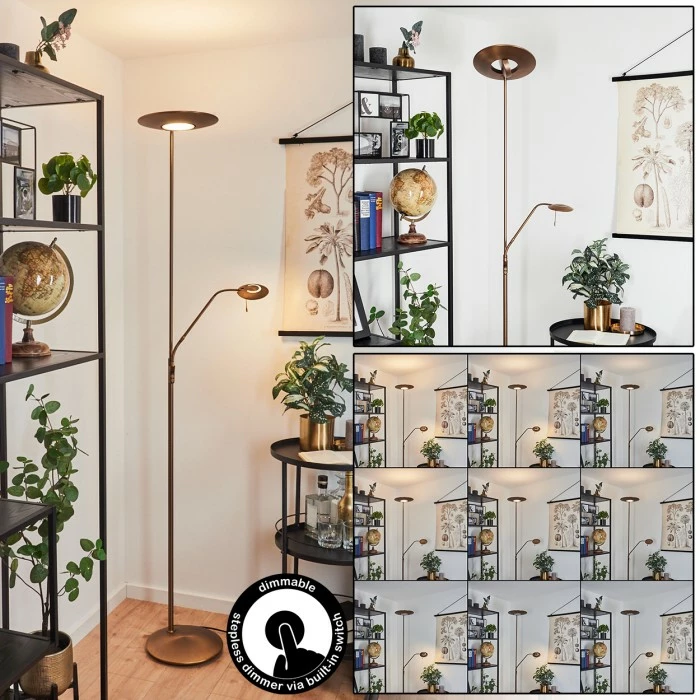 Hofstein Confluencia Deckenfluter LED Bronze, 2-flammig 1 Hofstein Confluencia Deckenfluter LED Bronze, 2-flammig