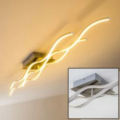 Hofstein Coquitlam Deckenleuchte LED Nickel-Matt, 1-flammig -LED Leuchten Verkäufe coquitlam deckenleuchte h3008287 2