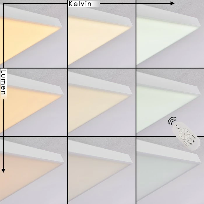 Hofstein Cor LED Panel Weiß, 1-flammig, Fernbedienung 2 Hofstein Cor LED Panel Weiß, 1-flammig, Fernbedienung – Bild 2