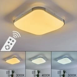 Hofstein Corinth Deckenpanel LED Silber, 1-flammig, Fernbedienung