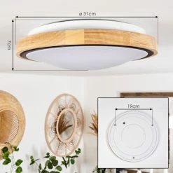 Hofstein Corinto Deckenleuchte LED Schwarz, Naturfarben, 1-flammig -LED Leuchten Verkäufe corinto deckenleuchte h3459393 3