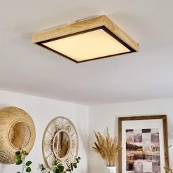 Hofstein Corinto Deckenleuchte LED Schwarz, Naturfarben, 1-flammig