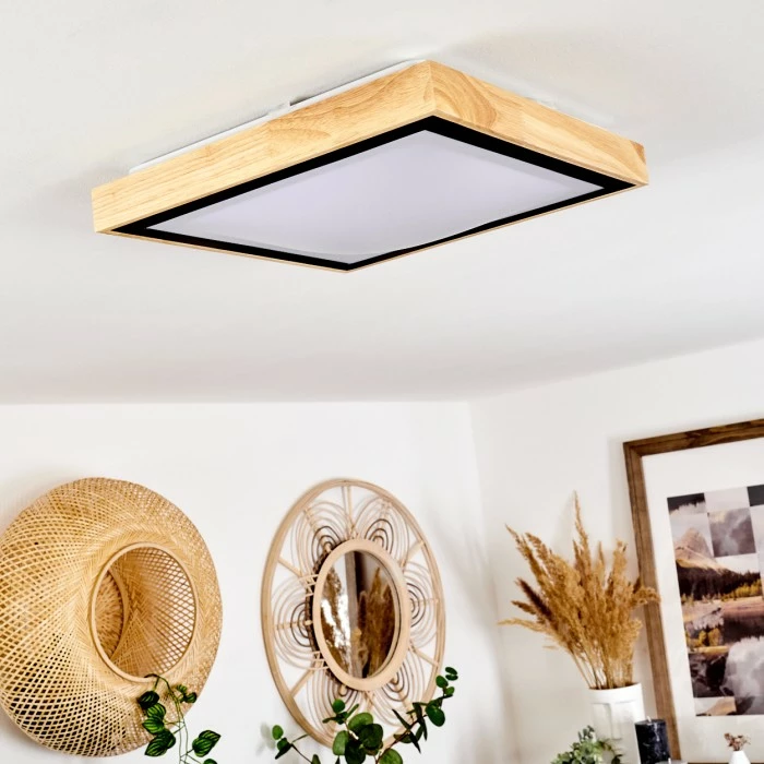 Hofstein Corinto Deckenleuchte LED Schwarz, Naturfarben, 1-flammig 2 Hofstein Corinto Deckenleuchte LED Schwarz, Naturfarben, 1-flammig – Bild 2