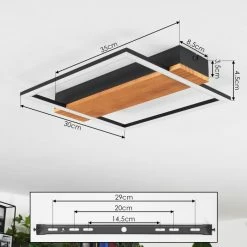 Hofstein Courceaux Deckenleuchte LED Schwarz, Naturfarben, 1-flammig -LED Leuchten Verkäufe courceaux deckenleuchte h3650677 3
