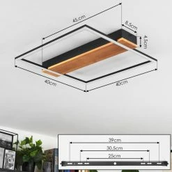 Hofstein Courceaux Deckenleuchte LED Schwarz, Naturfarben, 1-flammig -LED Leuchten Verkäufe courceaux deckenleuchte h3652992 3