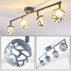 Hofstein Covane Deckenleuchte LED Blau, Grau, 4-flammig