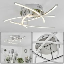 Hofstein Cross Deckenleuchte LED Chrom, 5-flammig