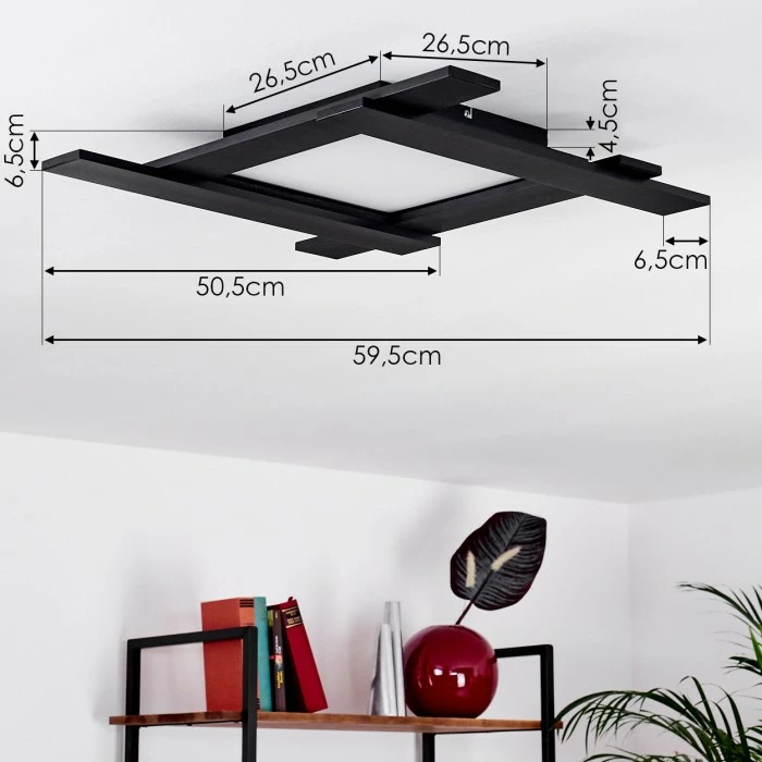 Hofstein Cuchara Deckenleuchte LED Schwarz, 5-flammig 4 Hofstein Cuchara Deckenleuchte LED Schwarz, 5-flammig – Bild 4