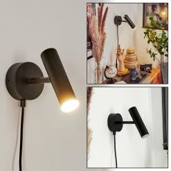 Hofstein Dalheim Wandleuchte LED Schwarz, 1-flammig