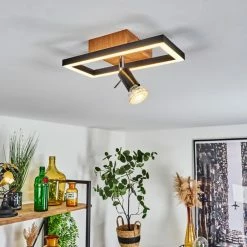 Hofstein Deadwood Deckenleuchte LED Chrom, Braun, Holzoptik, 2-flammig -LED Leuchten Verkäufe deadwood deckenleuchte h3561324 10