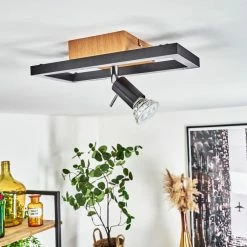 Hofstein Deadwood Deckenleuchte LED Chrom, Braun, Holzoptik, 2-flammig -LED Leuchten Verkäufe deadwood deckenleuchte h3561324 11