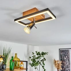 Hofstein Deadwood Deckenleuchte LED Chrom, Braun, Holzoptik, 2-flammig -LED Leuchten Verkäufe deadwood deckenleuchte h3561324 8