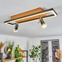 Hofstein Deadwood Deckenleuchte LED Chrom, Braun, Holzoptik, 3-flammig -LED Leuchten Verkäufe deadwood deckenleuchte h3561348 6