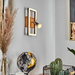 Hofstein Deadwood Wandleuchte LED Chrom, Braun, Holzoptik, 2-flammig -LED Leuchten Verkäufe deadwood wandleuchte h3542606 6