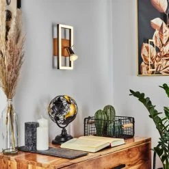 Hofstein Deadwood Wandleuchte LED Chrom, Braun, Holzoptik, 2-flammig -LED Leuchten Verkäufe deadwood wandleuchte h3542606 9