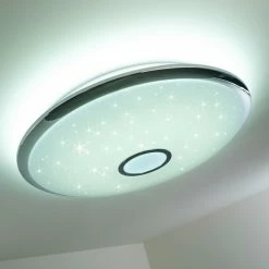 Hofstein Deckenleuchte Alar LED Chrom, Weiß, 1-flammig, Fernbedienung -LED Leuchten Verkäufe deckenleuchte alar h3006719 k 6