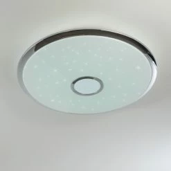 Hofstein Deckenleuchte Alar LED Chrom, Weiß, 1-flammig, Fernbedienung -LED Leuchten Verkäufe deckenleuchte alar h3006719 k 7