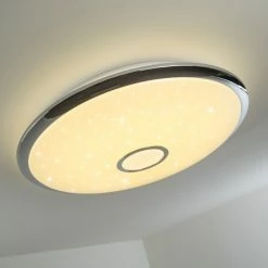 Hofstein Deckenleuchte Alar LED Chrom, Weiß, 1-flammig, Fernbedienung -LED Leuchten Verkäufe deckenleuchte alar h3006719 k 9