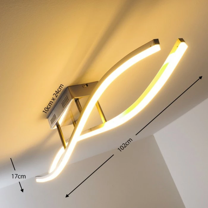 Hofstein Deckenleuchte Atina LED Nickel-Matt, 1-flammig 2 Hofstein Deckenleuchte Atina LED Nickel-Matt, 1-flammig – Bild 2