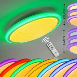 Hofstein Deckenleuchte Bermeo LED Weiß, 2-flammig, Fernbedienung, Farbwechsler 54 Hofstein Deckenleuchte Bermeo LED Weiß, 2-flammig, Fernbedienung, Farbwechsler -LED Leuchten Verkäufe deckenleuchte bermeo h3003985 4