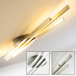 Hofstein Deckenleuchte Bibione LED Stahl gebürstet, 1-flammig