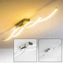 Hofstein Deckenleuchte Brindisi LED Stahl gebürstet, 1-flammig