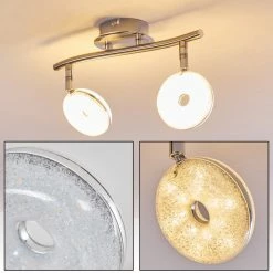 Hofstein Deckenleuchte Donot LED Nickel-Matt, 2-flammig