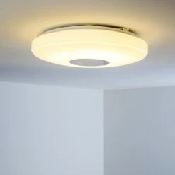 Hofstein Deckenleuchte Hemlo LED Weiß, 1-flammig, Fernbedienung, Farbwechsler 41 Hofstein Deckenleuchte Hemlo LED Weiß, 1-flammig, Fernbedienung, Farbwechsler -LED Leuchten Verkäufe deckenleuchte hemlo h3001332 10