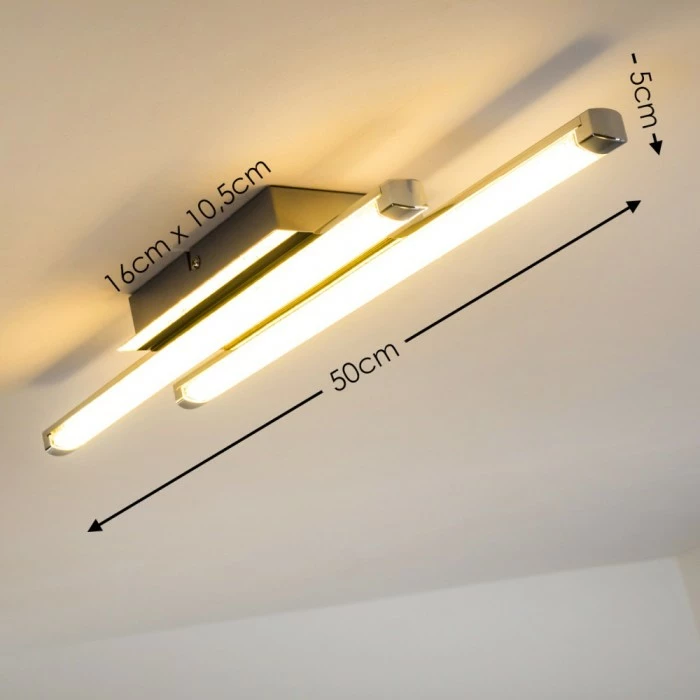 Hofstein Deckenleuchte Iskut LED Chrom, 2-flammig 2 Hofstein Deckenleuchte Iskut LED Chrom, 2-flammig – Bild 2