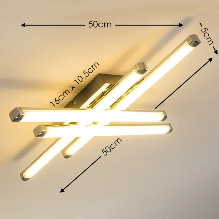 Hofstein Deckenleuchte Iskut LED Chrom, 4-flammig 2 Hofstein Deckenleuchte Iskut LED Chrom, 4-flammig – Bild 2