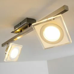 Hofstein Deckenleuchte Kolari LED Nickel-Matt, Chrom, 2-flammig -LED Leuchten Verkäufe deckenleuchte kolari h3007075 12