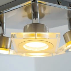 Hofstein Deckenleuchte Kolari LED Nickel-Matt, Chrom, 4-flammig -LED Leuchten Verkäufe deckenleuchte kolari h3007112 12