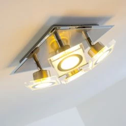 Hofstein Deckenleuchte Kolari LED Nickel-Matt, Chrom, 4-flammig -LED Leuchten Verkäufe deckenleuchte kolari h3007112 4