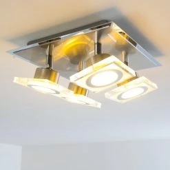 Hofstein Deckenleuchte Kolari LED Nickel-Matt, Chrom, 4-flammig -LED Leuchten Verkäufe deckenleuchte kolari h3007112 9