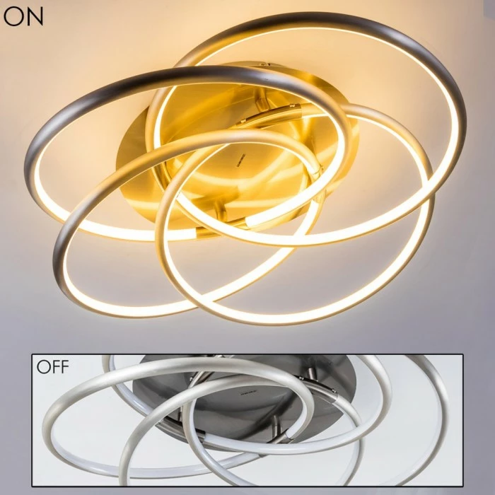 Hofstein Deckenleuchte Manning LED Nickel-Matt, 1-flammig 1 Hofstein Deckenleuchte Manning LED Nickel-Matt, 1-flammig