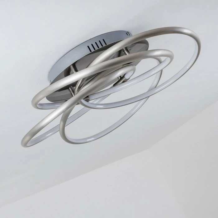 Hofstein Deckenleuchte Manning LED Nickel-Matt, 1-flammig 3 Hofstein Deckenleuchte Manning LED Nickel-Matt, 1-flammig – Bild 3