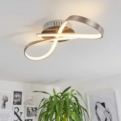 Hofstein Deckenleuchte Parson LED Nickel-Matt, 1-flammig