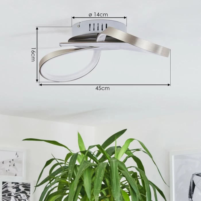 Hofstein Deckenleuchte Parson LED Nickel-Matt, 1-flammig 4 Hofstein Deckenleuchte Parson LED Nickel-Matt, 1-flammig – Bild 4