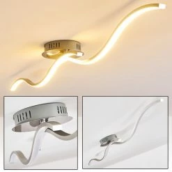 Hofstein Deckenleuchte Perugia LED Stahl gebürstet, 1-flammig