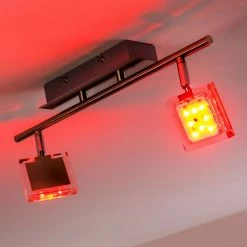 Hofstein Deckenleuchte Ritsem LED Nickel-Matt, Chrom, 2-flammig, Fernbedienung, Farbwechsler -LED Leuchten Verkäufe deckenleuchte ritsem h3007341 16